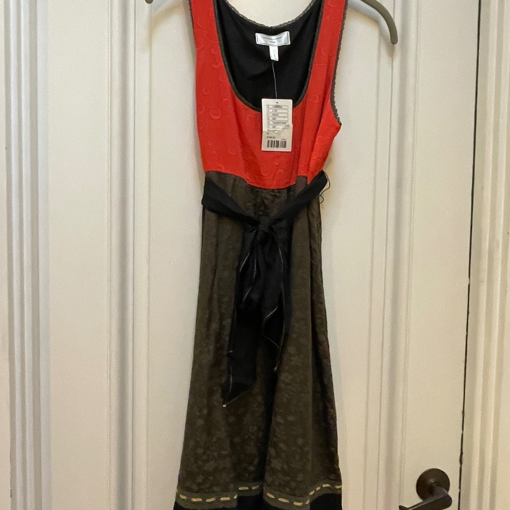 Anthropologie Moulinette Soeurs Silk Belted Tie Dress